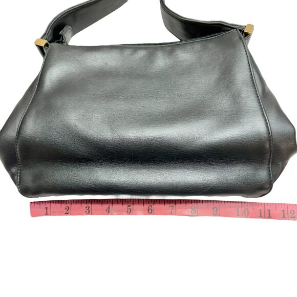 Liz Claiborne Shoulder Bag Black With Gold Accent Elegant and Functional 8x11x3 - Picture 10 of 11